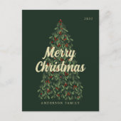 Vrolijk kerstfeest Modern Elegant kerstboom Feestdagenkaart (Voorkant)