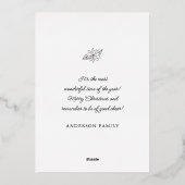 Vrolijk kerstfeest Modern Elegant kerstboom Folie Feestdagenkaart (Achterkant)