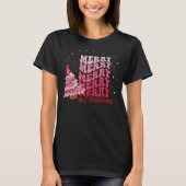 Vrolijk Kerstfeest Modern Familie Vrouwen Xmas Fun T-shirt (Voorkant)