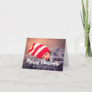 Vrolijk kerstfeest Modern familiefoto Feestdagen Kaart