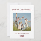 Vrolijk kerstfeest Modern familiefoto Feestdagenkaart (Voorkant)