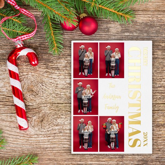 Vrolijk Kerstfeest Modern Family 5 Foto Collage Go Folie Feestdagenkaart