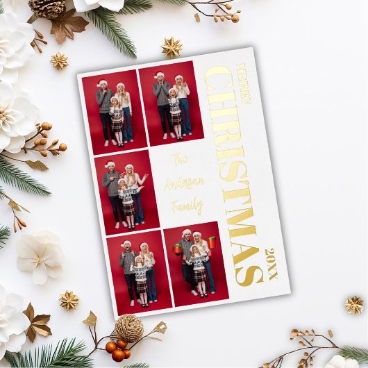 Vrolijk Kerstfeest Modern Family 5 Foto Collage Go Folie Feestdagenkaart