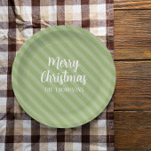 Vrolijk kerstfeest Modern Festive Green Minimalist Papieren Bordje