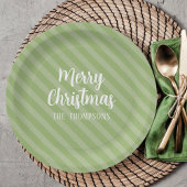 Vrolijk kerstfeest Modern Festive Green Minimalist Papieren Bordje