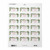 Vrolijk Kerstfeest Modern Floral Retouradres Etiket (Full Sheet)