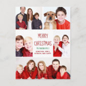 Vrolijk kerstfeest Modern Foto Collage Cute Red Briefkaart (Voorkant)