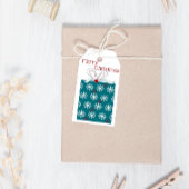 Vrolijk kerstfeest Modern Fun Red Blue Gift Kerstm Cadeaulabel
