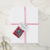 Vrolijk kerstfeest Modern Fun Red Blue Kerstmis Cadeaulabel (Met Touw)