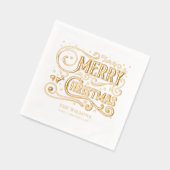 Vrolijk kerstfeest Modern gepersonaliseerde vakant Folie Servetten (Links)