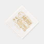 Vrolijk kerstfeest Modern gepersonaliseerde vakant Folie Servetten (Rechts)