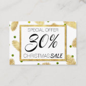 Vrolijk kerstfeest Modern Gold Glitter Kortingskaartje (Voorkant)