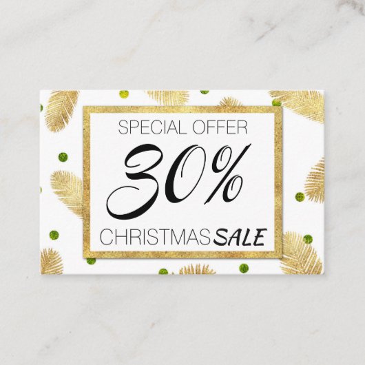 Vrolijk kerstfeest Modern Gold Glitter Kortingskaartje (Voorkant)