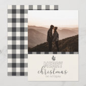 Vrolijk kerstfeest Modern Grijze Buffalo-kaart Feestdagenkaart (Voorkant / Achterkant)