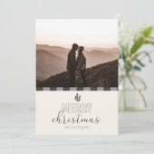 Vrolijk kerstfeest Modern Grijze Buffalo-kaart Feestdagenkaart (Staand voorkant)