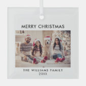 Vrolijk kerstfeest Modern Holiday Glas Ornament (Voorkant)