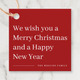 Vrolijk kerstfeest, modern kerstcadeautje label