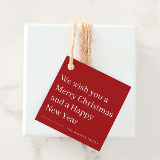Vrolijk kerstfeest, modern kerstcadeautje label (In situ)