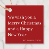 Vrolijk kerstfeest, modern kerstcadeautje label (Voorkant)