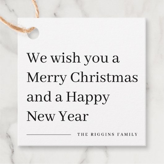 Vrolijk kerstfeest, modern kerstcadeautje label (Voorkant)