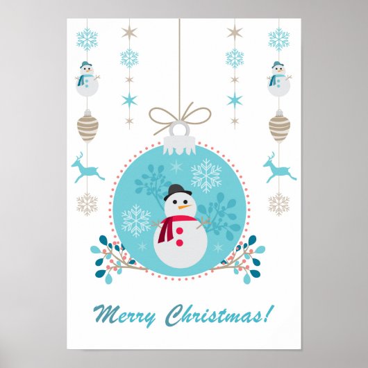 Vrolijk kerstfeest - Modern kerstposter Poster (Voorkant)