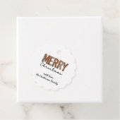 "Vrolijk kerstfeest" Modern kleurenblok Leopard Bo Bedankjes Labels (In situ)