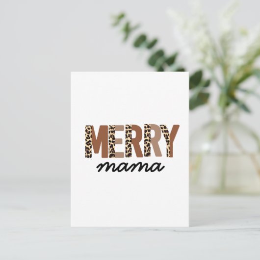 "Vrolijk kerstfeest" Modern kleurenblok Leopard Bo Feestdagenkaart (Staand voorkant)