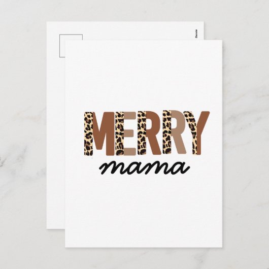 "Vrolijk kerstfeest" Modern kleurenblok Leopard Bo Feestdagenkaart (Voorkant / Achterkant)