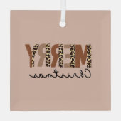 "Vrolijk kerstfeest" Modern kleurenblok Leopard Bo Glas Ornament (Achterkant)