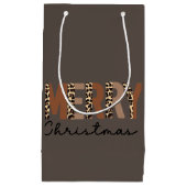 "Vrolijk kerstfeest" Modern kleurenblok Leopard Bo Klein Cadeauzakje (Voorkant)