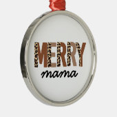 "Vrolijk kerstfeest" Modern kleurenblok Leopard Bo Metalen Ornament (Rechts)