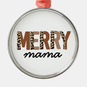 "Vrolijk kerstfeest" Modern kleurenblok Leopard Bo Metalen Ornament