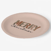 "Vrolijk kerstfeest" Modern kleurenblok Leopard Bo Papieren Bordje (Gekanteld)