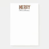 "Vrolijk kerstfeest" Modern kleurenblok Leopard Bo Post-it® Notes (Voorkant)