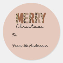 "Vrolijk kerstfeest" Modern kleurenblok Leopard Bo