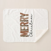 "Vrolijk kerstfeest" Modern kleurenblok Leopard Bo Sherpa Deken (Voorkant (horizontaal))