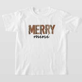 "Vrolijk kerstfeest" Modern kleurenblok Leopard Bo T-shirt