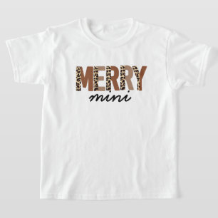 "Vrolijk kerstfeest" Modern kleurenblok Leopard Bo T-shirt