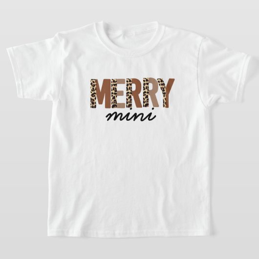 "Vrolijk kerstfeest" Modern kleurenblok Leopard Bo T-shirt (Laagn)