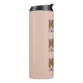 "Vrolijk kerstfeest" Modern kleurenblok Leopard Bo Thermosbeker (Gedraaid links)