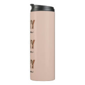 "Vrolijk kerstfeest" Modern kleurenblok Leopard Bo Thermosbeker (Geroteerd rechts)