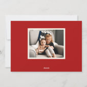 Vrolijk kerstfeest Modern Lijst Rode letters Feestdagenkaart (Achterkant)