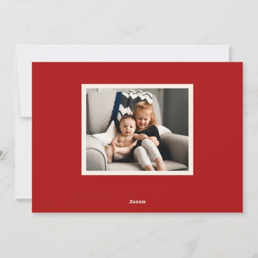 Vrolijk kerstfeest Modern Lijst Rode letters Feestdagenkaart (Achterkant)