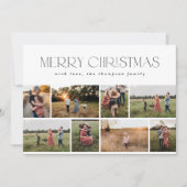 Vrolijk Kerstfeest Modern Minimaal wit zwart 8 fot Feestdagenkaart (Voorkant)