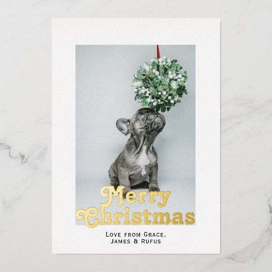 Vrolijk kerstfeest Modern Minimale Kerstmis Folie Feestdagenkaart (Voorkant)