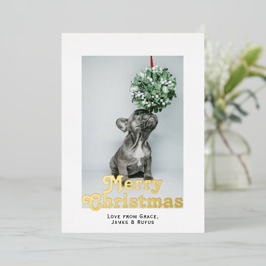 Vrolijk kerstfeest Modern Minimale Kerstmis Folie Feestdagenkaart (Staand Voorkant)