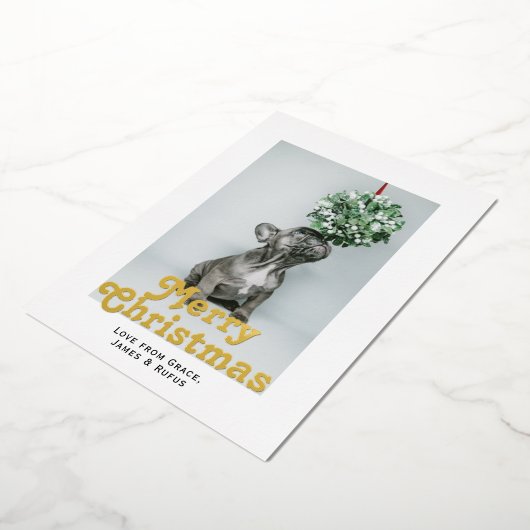 Vrolijk kerstfeest Modern Minimale Kerstmis Folie Feestdagenkaart (Gedraaid)