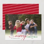 Vrolijk kerstfeest Modern Minimale Manuscript Foto Feestdagenkaart (Voorkant / Achterkant)