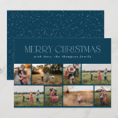 Vrolijk kerstfeest Modern Minimale marineblauwe fo Feestdagenkaart (Voorkant / Achterkant)