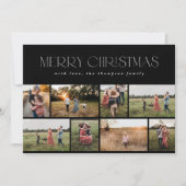 Vrolijk kerstfeest Modern Minimale zwart-wit Feestdagenkaart (Voorkant)